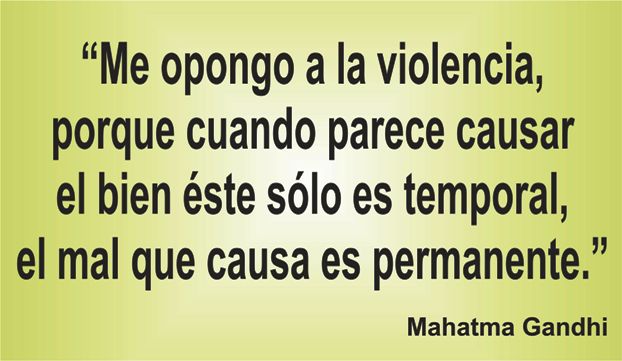La enseñanza de una gran maestro sobre la violencia en la frase del día de los Centros Elefante Azul de Avilés.