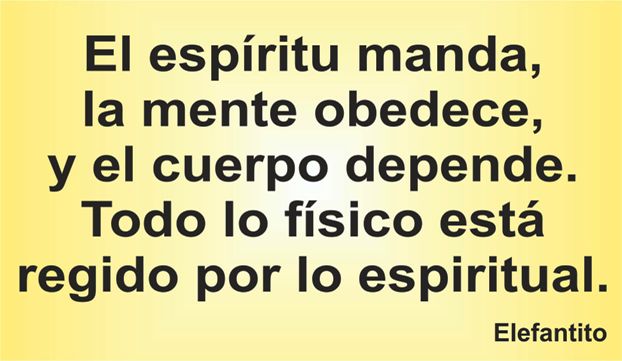 El dominio de lo espiritual está reflejado en la frase del día de los Centros de lavado y detallado de coches Elefante Azul de Avilés