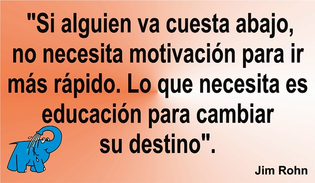 Enseñanza de Jim Rohn en la frase del día de los Centros de lavado de coches Elefante Azul de Avilés