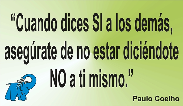 Una frase de Paulo Coelho en el sitio web de los Centros de lavado de coches Elefante Azul de Avilés