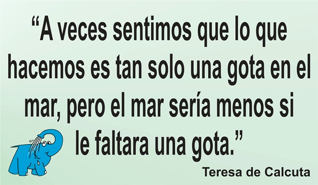 Una enseñanza de Teresa de Calcuta en la frase del día de los Centros de lavado de coches Elefante Azul de Avilés