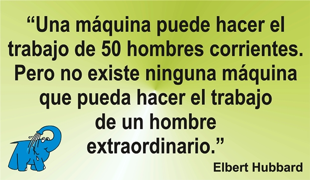 Una enseñanza de Elbert Hubbard en el sitio web de los Centros de lavado de coches Elefante Azul de Avilés