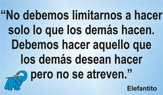 Una enseñanza del Elefantito en la frase del día de los Centros de lavado de coches Elefante Azul de Avilés