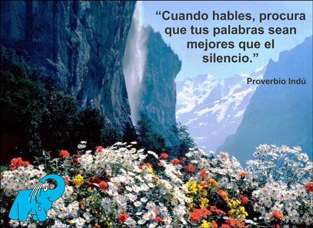 Proverbio Indú en la frase del día de los Centros de lavado de coches Elefante Azul de Avilés