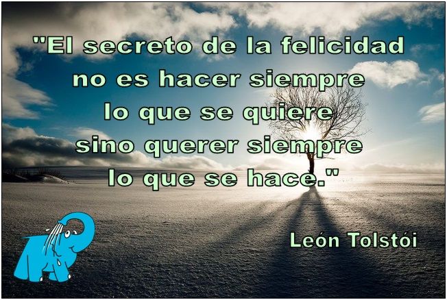 León Tolstói en la frase del día en el sitio web de los Centros Elefante Azul de Avilés.