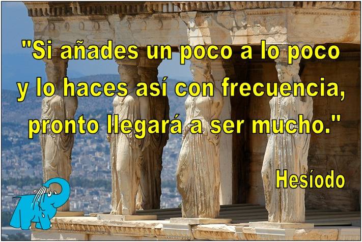 Hesíodo en la frase de hoy en el sitio web de los Centros Elefante Azul de Avilés.