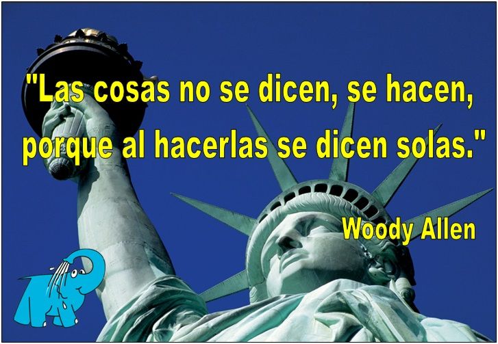 Woody Allen en la frase del día de la página web de los Centros de lavado Elefante Azul de Avilés.