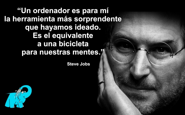 Una frase de Steve Jobs en el sitio web del Elefante Azul de Avilés