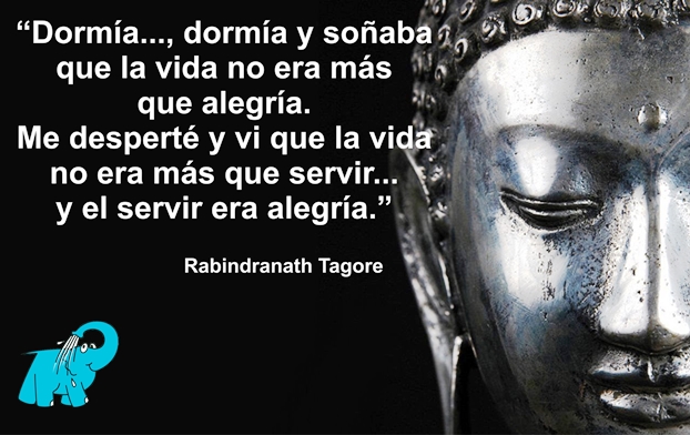 Una enseñanza de Rabindranath Tagore en la frase del día del Elefante Azul de Avilés.