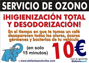 Excelente servicio de Higienización del vehículo en el Centro de lavado de coches Elefante Azul de Avilés