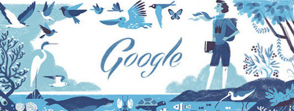 Doodle de Google para Rachel Carson en el sitio web de los Centros de lavado de coches Elefante Azul de Avilés 