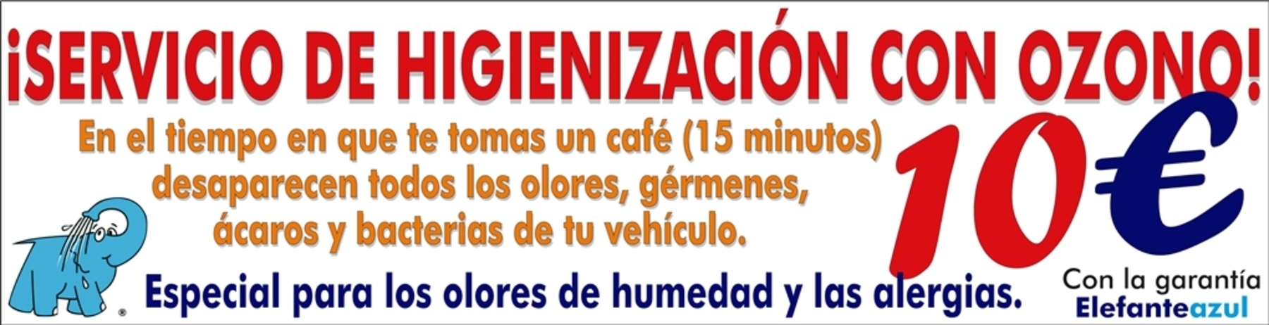 Higienización y desinfección con Ozono en los Centros de lavado de coches Elefante Azul de Avilés